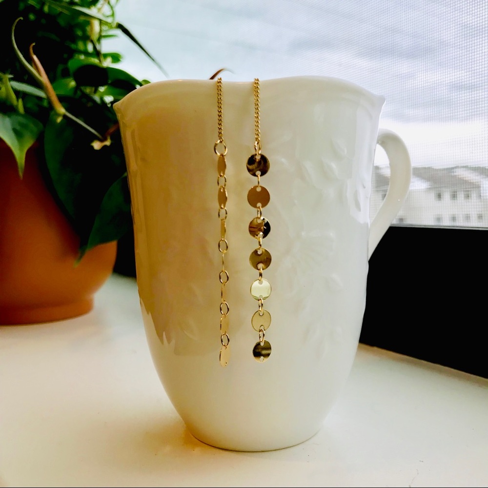 ✨2/$18 70s Disco Threader Long Earrings